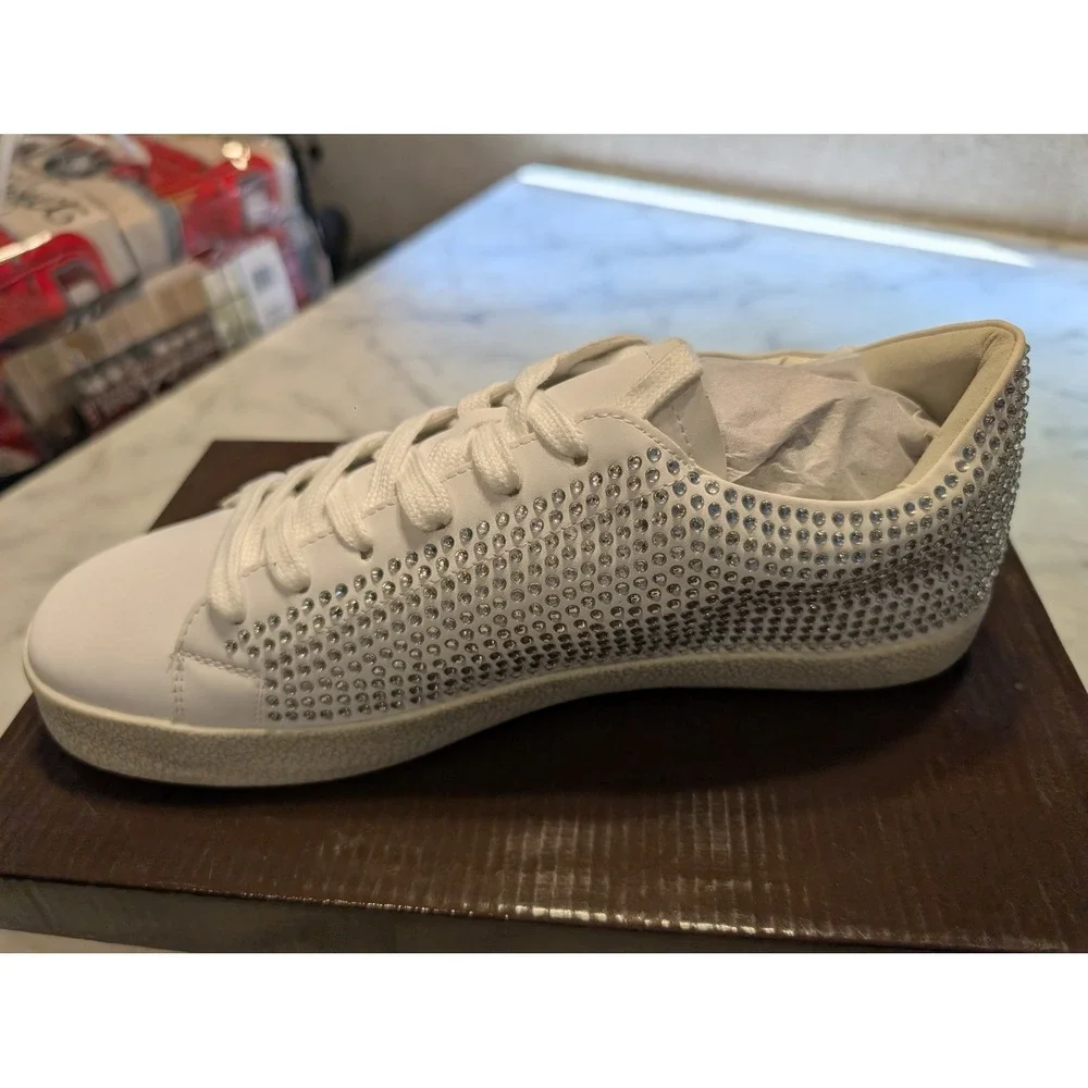 Outwoods Goddess-2 Sneakers Wo 10 White Silver New Rhinestone Glitter Star Shoes